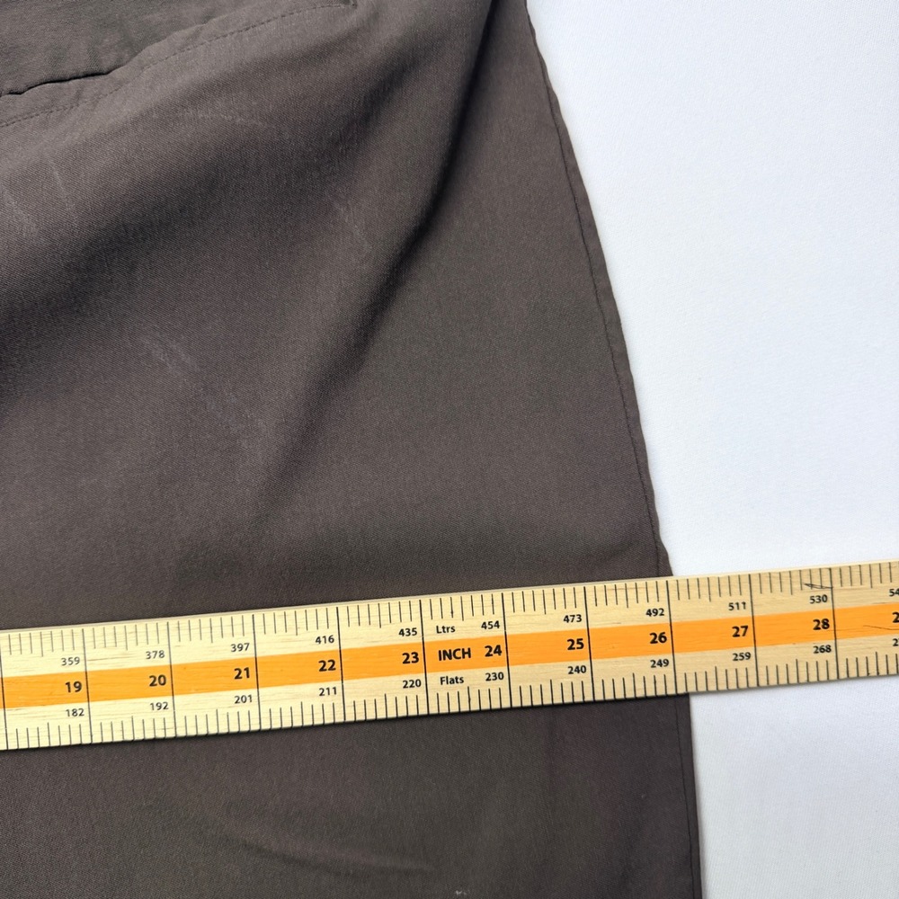 Lane Bryant Brown Stretch Capri Pants Plus Size 28 Business Casual Cropped Slit - Picture 6 of 8